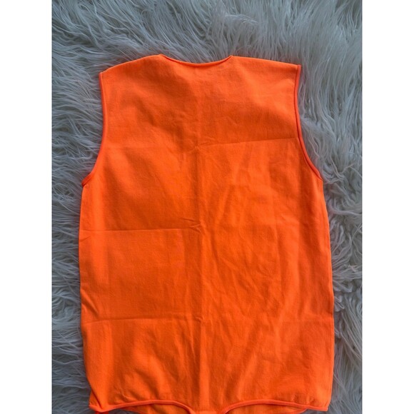 Skims Essential Crew Neck Sleeveless Bodysuit Orange Highlighter L/XL - Picture 8 of 11